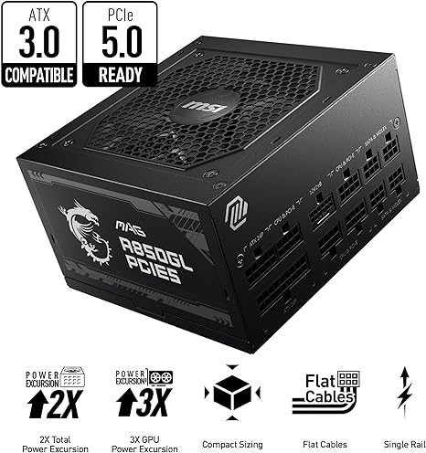 MSI Power Supply MAG A850GL PCIE 5 & ATX 3.0 MSI Power Supply MAG A850GL PCIE 5 & ATX 3.0